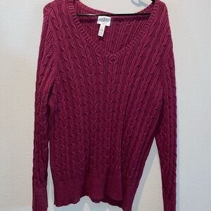 St. John's Bay Women's V-Neck Sweater - Deep Red